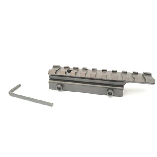 Dovetail to Picatinny Rail Adapter, 100mm (75mm Base)