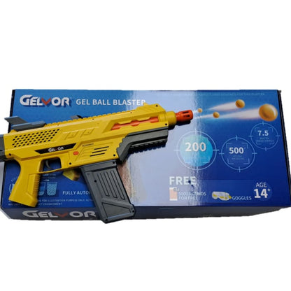 Gelvor Fully Automatic Gel Blaster (500 Round Magazine) with 5000 Free Rounds of 7.5mm Water Ammo **Goggles Included