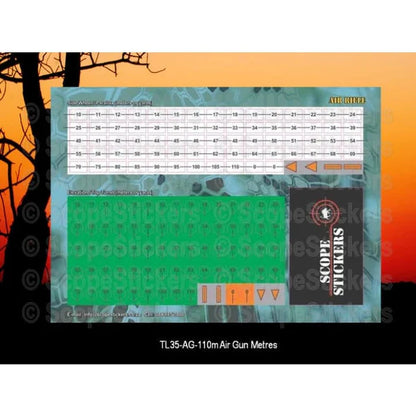 Scope Stickers - Air Rifle Scope Turret Labels, 275 Yards