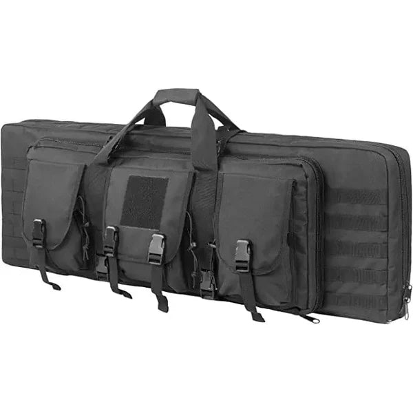 Large Tactical Khaki 2-Gun Tactical Gun Bag with Extra Pouches