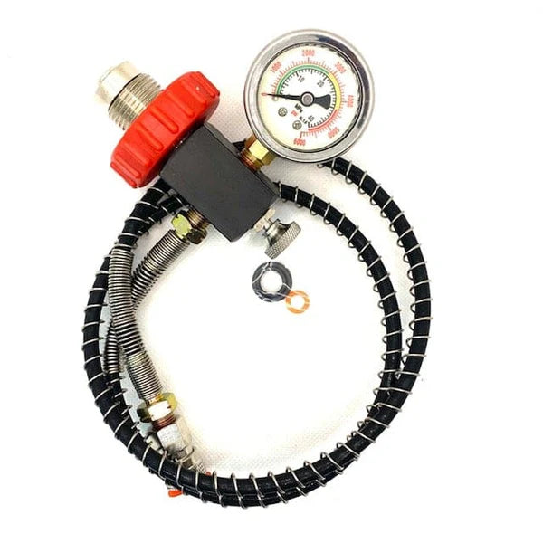 PCP Fill Station MKII - Red, With large Gauge And Tap Style Bleed-Off (hose is fixed)