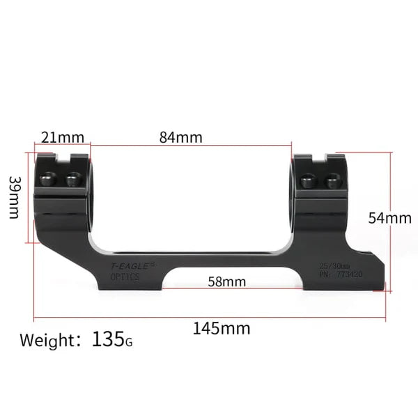 Scope mount, 25/30mm one-piece scope mount for dovetail rail